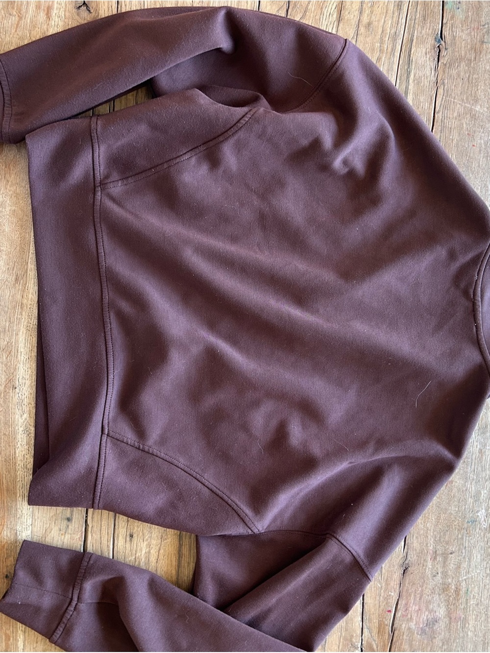 CLOTH Quarter-Zip Pullover Sweatshirt gorgeous Chocolate Brown dolman sleeve s - Picture 7 of 7
